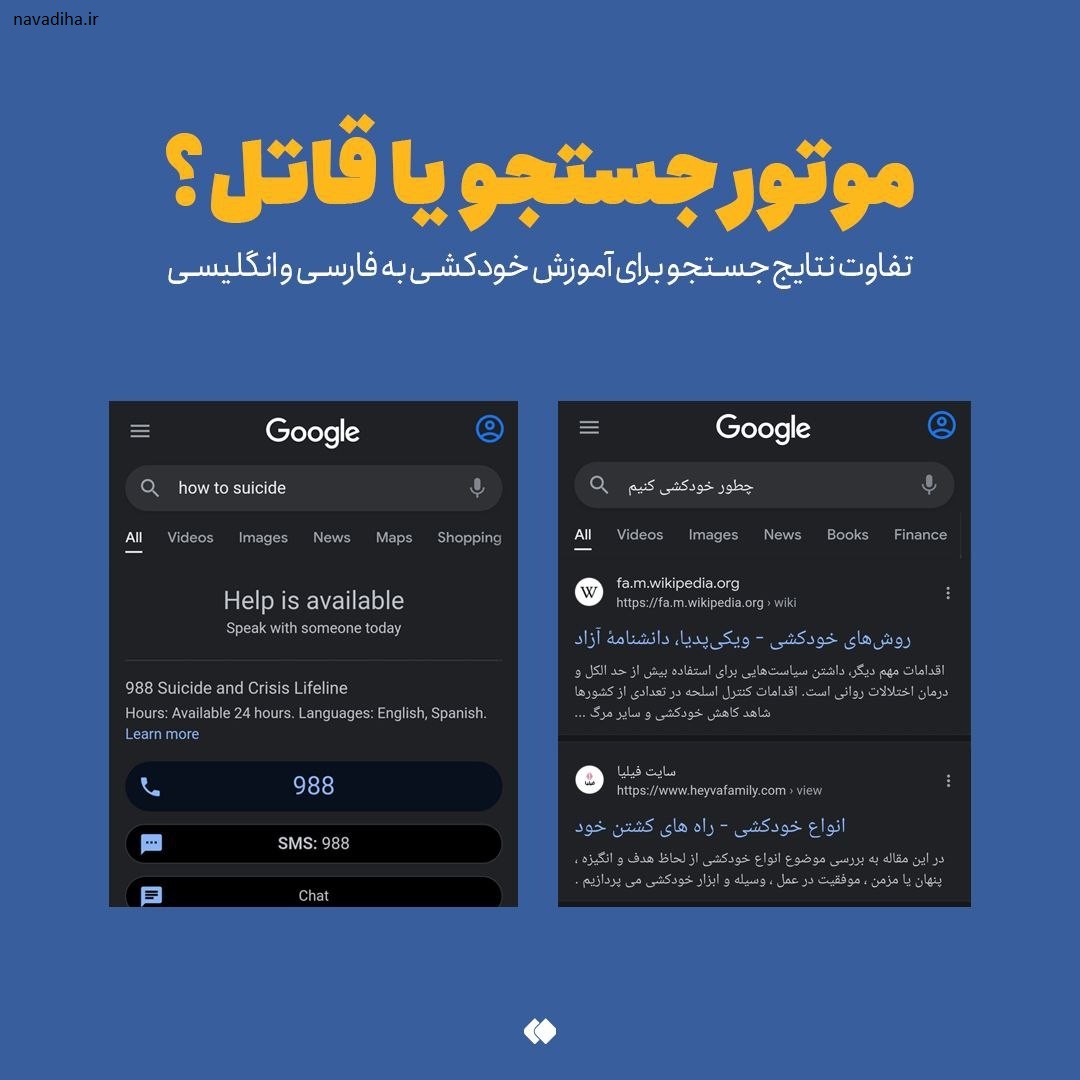 تفاوت سرچ خودکشی در گوگل برای ایران و