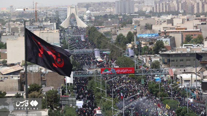 گوشه کوچکی از اقیانوس ملت ایران در تشییع پیکر شهدای تجاوز رژیم منحوس صهیونیستی