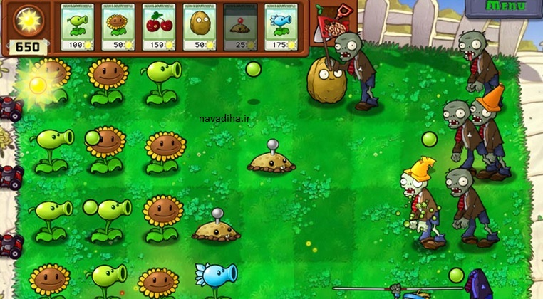 بازی گیاهان علیه زامبی ها plants vs zombies