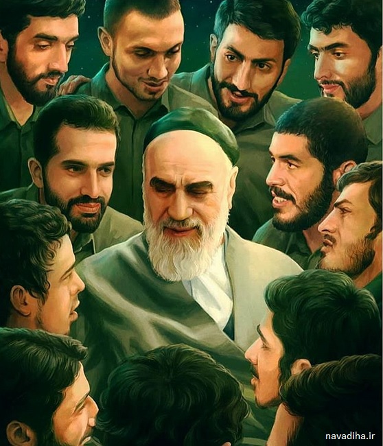 نقاشی زیبای امام و شهدا